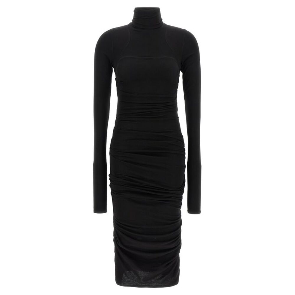 Elisabetta Franchi Black Lycra Midi Women's Dress